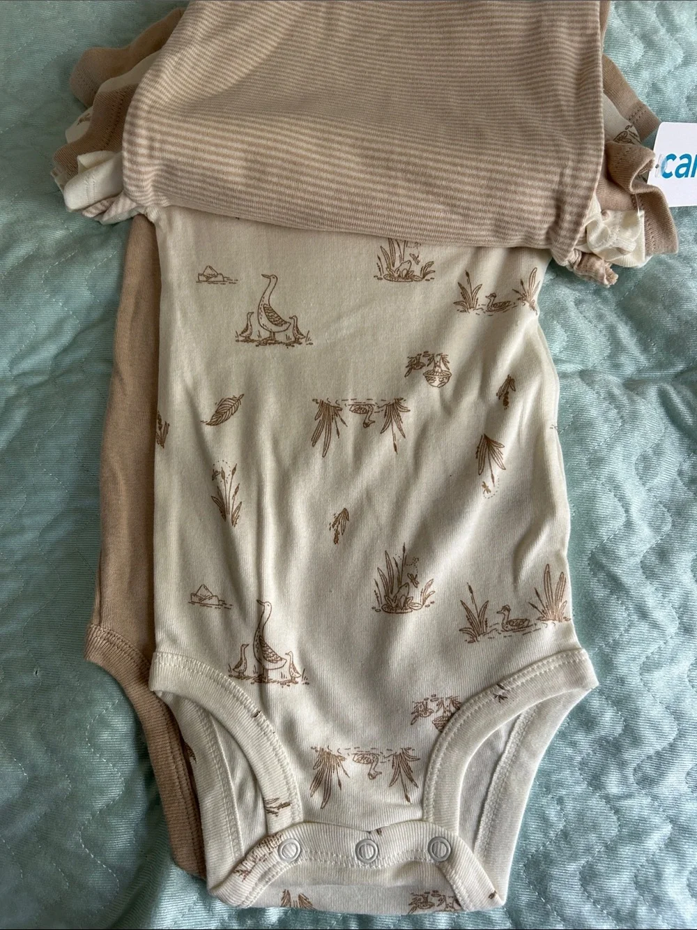 Carter's Tan One-Piece Bodysuit with Goose Graphic